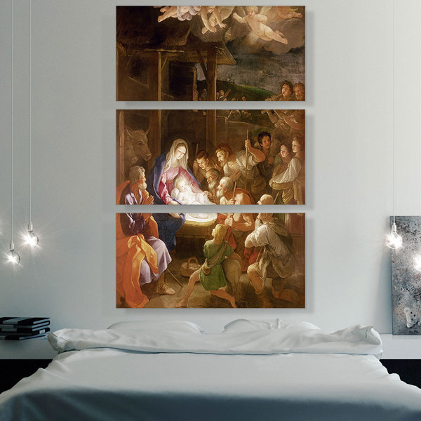 ARTCANVAS The Nativity At Night 1640 On Canvas 3 Pieces by Guido Reni